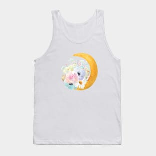 moon and  flowers arrangement watercolor Tank Top